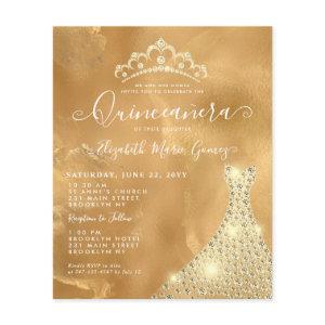 Budget Glam Gold Sparkle Diamond Tiara Quinceanera