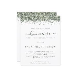 Budget Glam Green Glitter Quinceañera