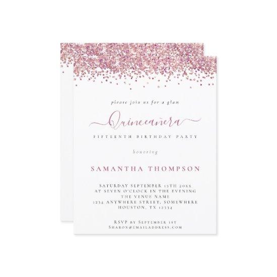 Budget Glam Pink Glitter Quinceañera