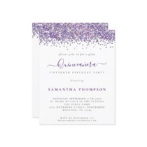 Budget Glam Purple Glitter Quinceañera