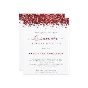Budget Glam Red Glitter Quinceañera