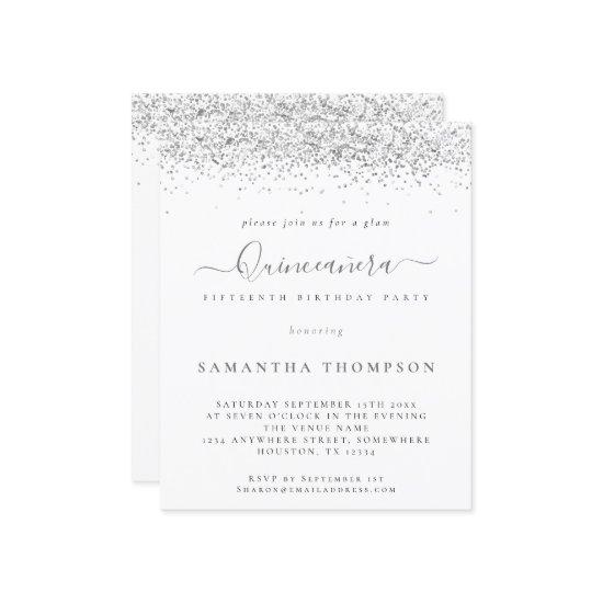 Budget Glam Silver Glitter Quinceañera