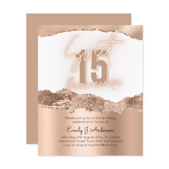 BUDGET Gold Foil Glitter Quinceanera 15th Birthday