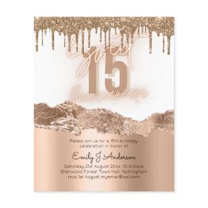 Budget Gold  Foil Glitter Quinceanera 15th Flyer