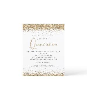 Budget Gold Glitter Border Quinceanera