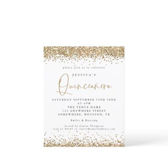Budget Gold Glitter Border Quinceanera
