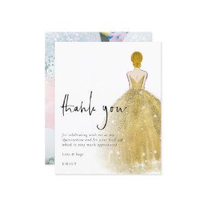 Budget Gold Gown Photo Blonde Quinceañera Thanks