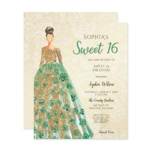 Budget Gold Green Dress Sweet 16