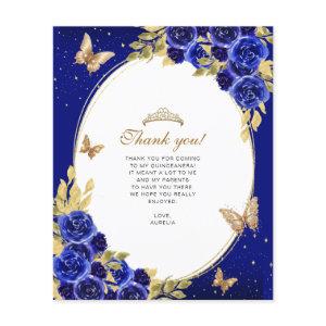 BUDGET Gold Royal Blue Butterfly Quinceañera Photo