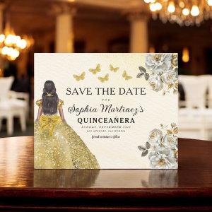 Budget Gold Save the Date Birthday Quinceanera