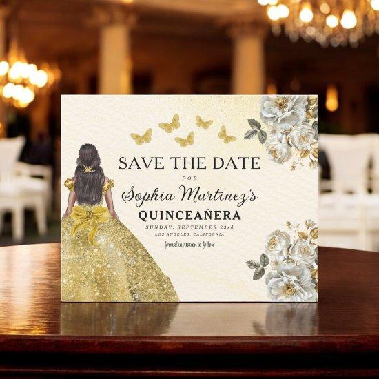 Budget Gold Save the Date Birthday Quinceanera