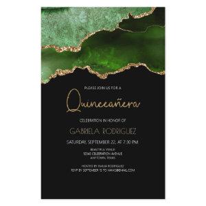Budget Green Gold Agate Quinceañera