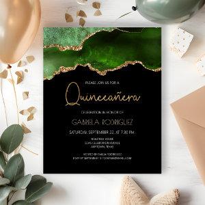 Budget Green Gold Agate Quinceañera