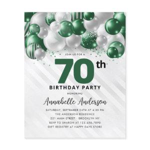 Budget Green Silver Balloon Glitter 70th Birthday