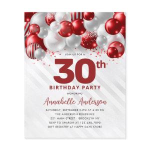 Budget Maroon Red Silver Balloon Glitter Birthday
