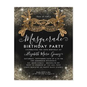 Budget Masquerade Black Gold Glam Glitter Birthday