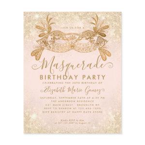Budget Masquerade Blush Pink Gold Glitter Birthday