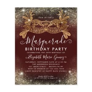 Budget Masquerade Burgundy Gold Glitter Birthday