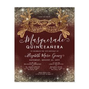 Budget Masquerade Burgundy Red Gold Glitter Quince
