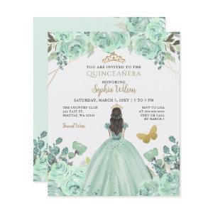 Budget Mint Gold Princess Quinceañera