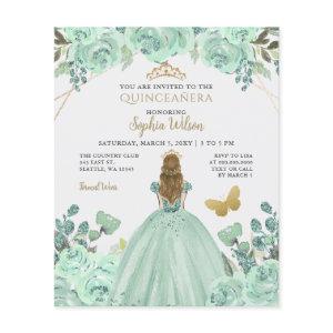 Budget Mint Gold Princess Quinceañera