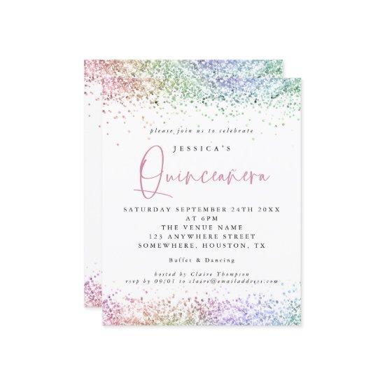 Budget Multicolor Glitter Quinceanera
