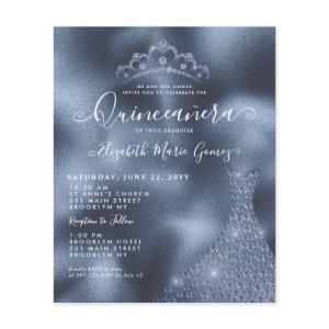 Budget Navy Royal Blue Diamond Tiara Quinceanera
