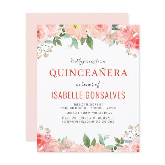 Budget Peach QUINCEAÑERA Birthday Coral