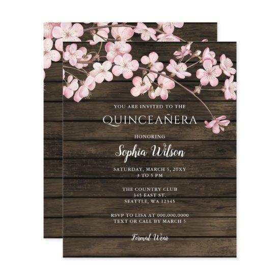 Budget Pink Cherry Blossoms Quinceañera