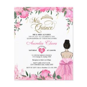 BUDGET Pink Floral Princess Mis Quince Quinceañera