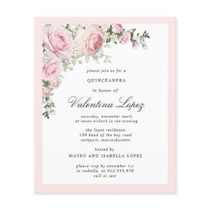Budget Pink Floral Quinceanera Party