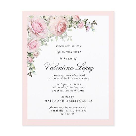Budget Pink Floral Quinceanera Party