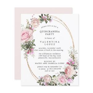 Budget Pink Floral Quinceanera Party