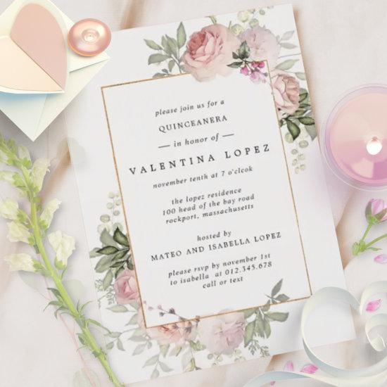 Budget Pink Floral Quinceanera Party
