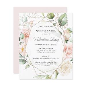 Budget Pink Floral Quinceanera Party