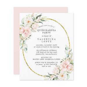 Budget Pink Floral Quinceanera Party