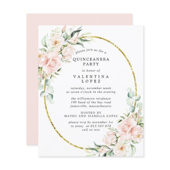 Budget Pink Floral Quinceanera Party