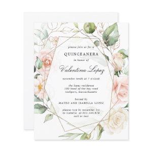 Budget Pink Floral Quinceanera Party