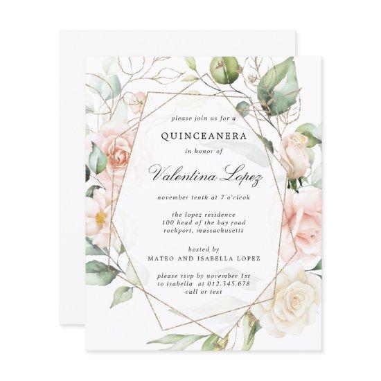 Budget Pink Floral Quinceanera Party