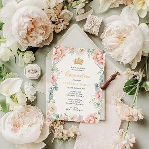 Budget Pink Gold Floral Quinceañera