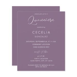 Budget Plum Purple MOD Callig Quinceanera Ceremony