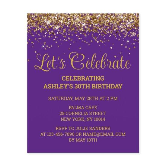 Budget Purple Gold 30th Birthday Party