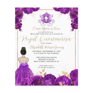 Budget Purple Gold Cinderella Royal Quinceanera