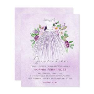 Budget Purple Gold Dress Quinceañera