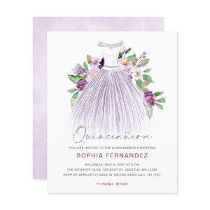 Budget Purple Gold Dress Quinceañera