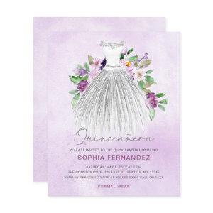 Budget Purple Gold Dress Quinceañera