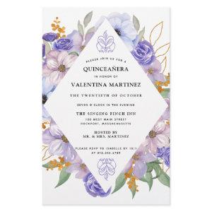 Budget Purple Gold Floral Quinceanera