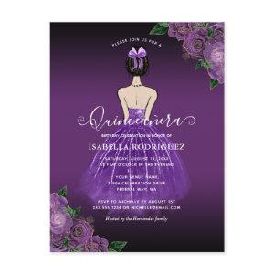 Budget Purple Princess Gold Quinceañera  Postcard
