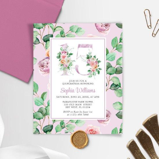 Budget Purple Rose Flowers Quinceañera