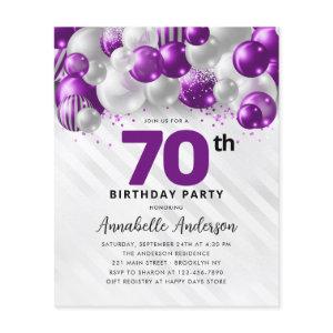 Budget Purple Silver Balloon Glitter 70th Birthday